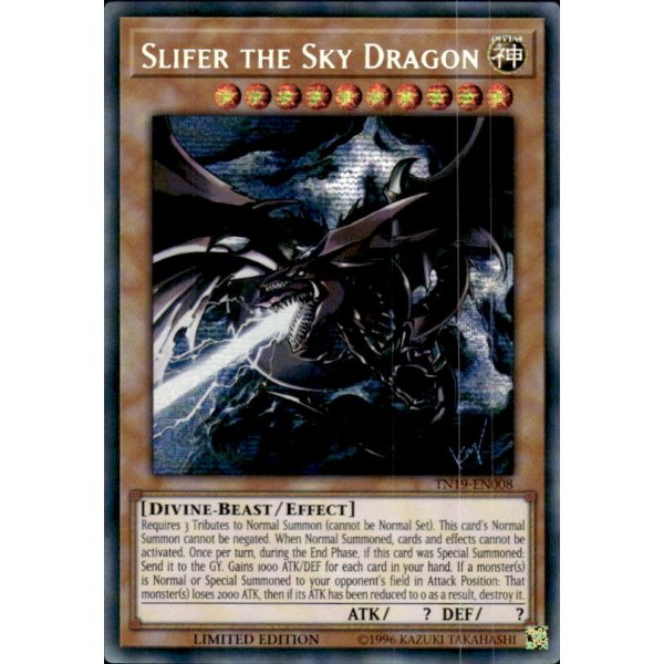 Slifer the Sky Dragon (alternate art) TN19-EN008-SECR (Prismatic Secret Rare)