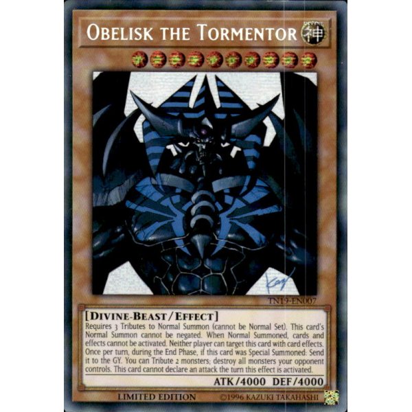 Obelisk the Tormentor (alternate art) TN19-EN007-SECR (Prismatic Secret Rare)