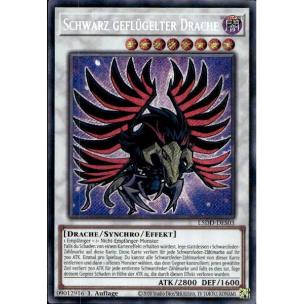 Schwarz gefl&uuml;gelter Drache L5DD-DES03