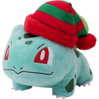 Bisasam mit Weihnachtsm&uuml;tze 2025 Pl&uuml;schfigur 14 cm - Pokemon Kuscheltier
