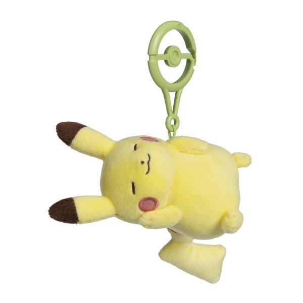 Pokemon Pikachu schlafend Pl&uuml;sch Schl&uuml;sselanh&auml;nger mit Karabiner 11 cm