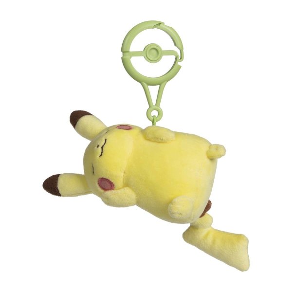 Pokemon Pikachu schlafend Pl&uuml;sch Schl&uuml;sselanh&auml;nger mit Karabiner 11 cm