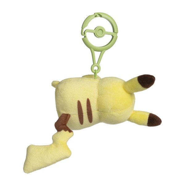 Pokemon Pikachu schlafend Pl&uuml;sch Schl&uuml;sselanh&auml;nger mit Karabiner 11 cm