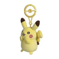 Pokemon Pikachu lachend Pl&uuml;sch Schl&uuml;sselanh&auml;nger mit Karabiner 11 cm