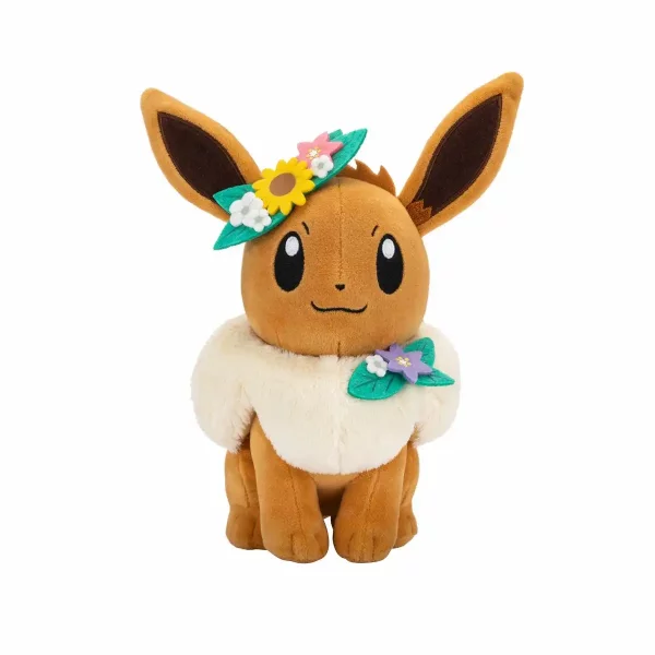 Evoli mit Blumen 22 cm - Pokemon Kuscheltier