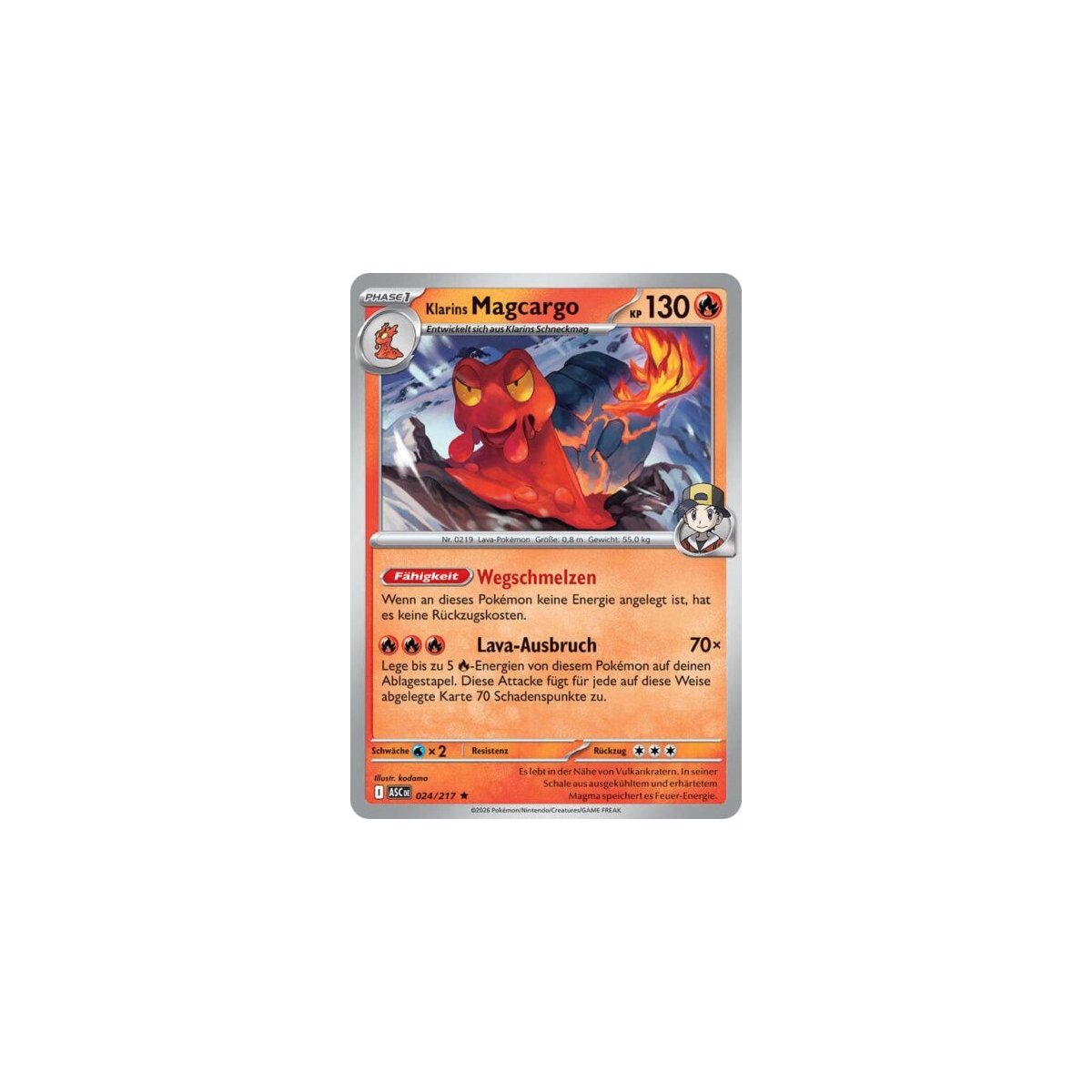 Klarins Magcargo 024/217 Erhabene Helden Pokemon Karte kaufen