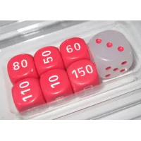 Pokemon W&uuml;rfel Set / rot / wei&szlig; (7 St&uuml;ck)