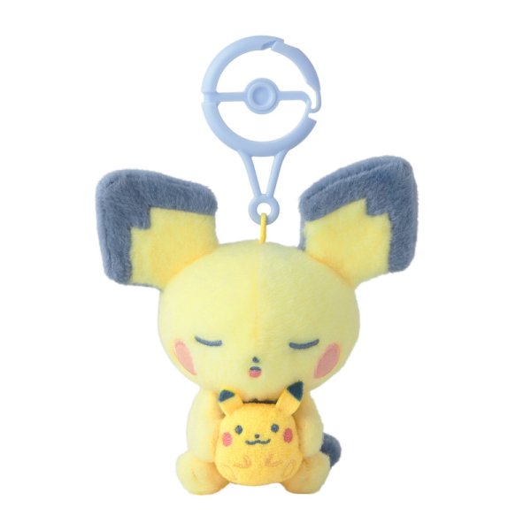 Pokemon Pichu &amp; Pikachu Pl&uuml;sch Little Daydream Schl&uuml;sselanh&auml;nger mit Karabiner 8 cm