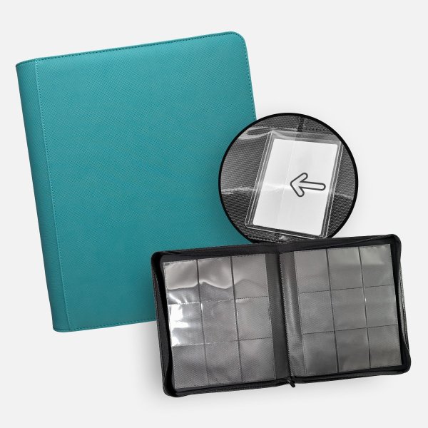 Kopie von TCG Guru Toploader Zip Binder Xenon Turquoise - 9-Pocket Sideloading