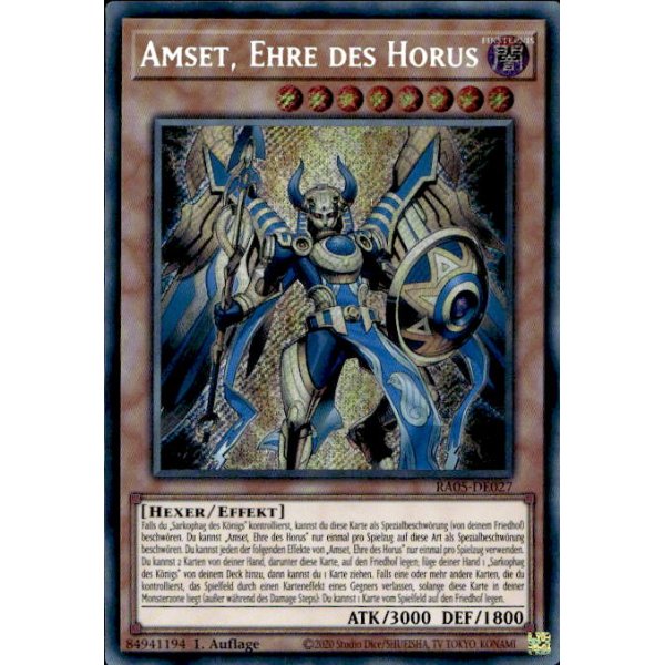 Amset, Ehre des Horus RA05-DE027 (Secret Rare)