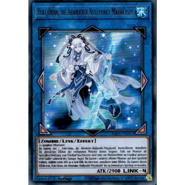 Yuki-Onna, die Absoluter-Nullpunkt-Mayakashi RA05-DE057 (Ultra Rare)