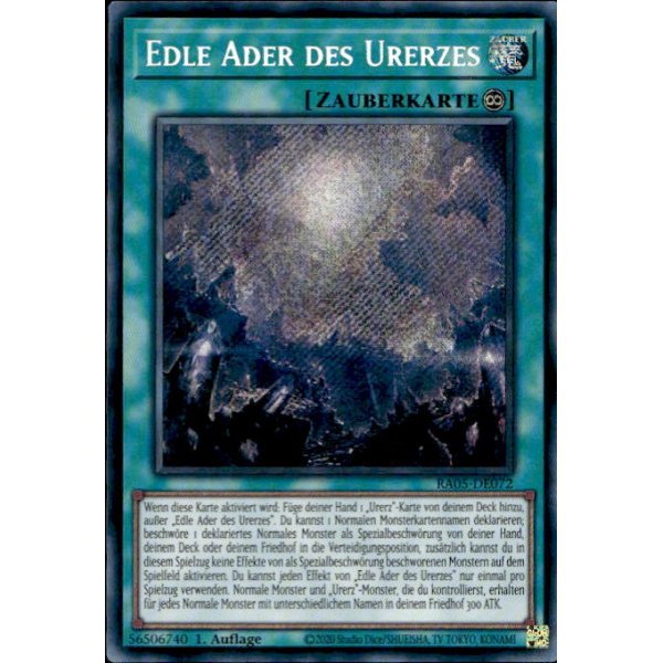 Edle Ader des Urerzes RA05-DE072 (Secret Rare)