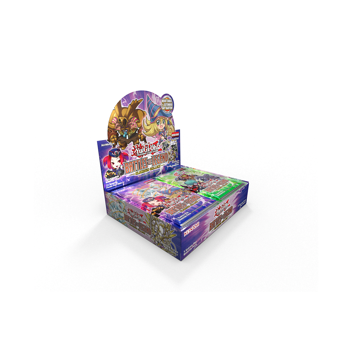 Yu-Gi-Oh! Battles Of Legend: Glorious Gallery – 3 Boosters – 5 Cartes Par Pack – Ultra Rares + Secret Rare – Nouvelles Cartes Illustrées