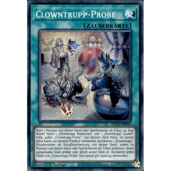 Clowntrupp-Probe BLZD-DE059 (Super Rare)