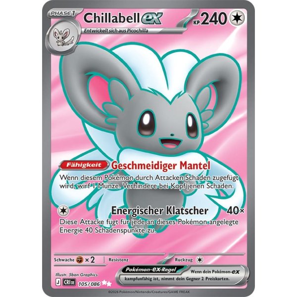 Chillabell-ex 105/086 Fullart Pokemon Karte günstig kaufen