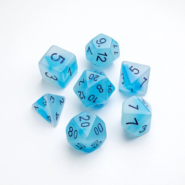 Gamegenic - Glow Series - Icy Crumbs - RPG Dice Set (7 pcs)