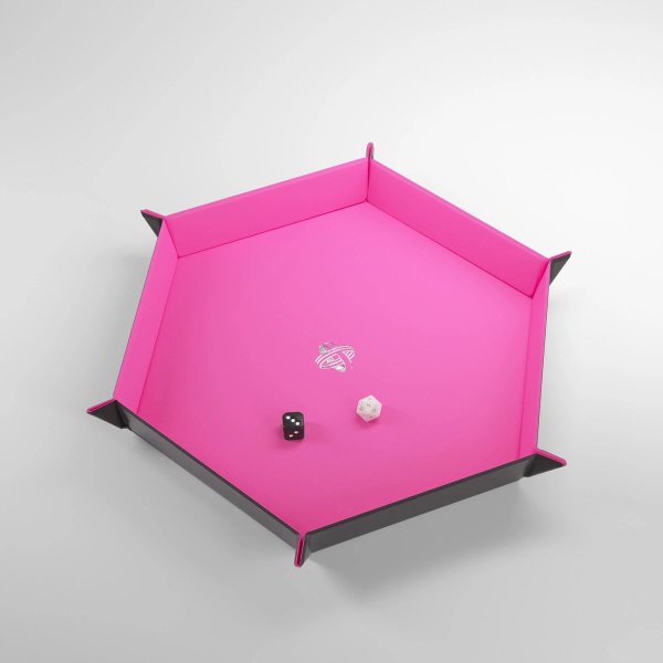 Gamegenic - Magnetic Dice Tray Hexagonal Black/Pink - W&uuml;rfelzubeh&ouml;r