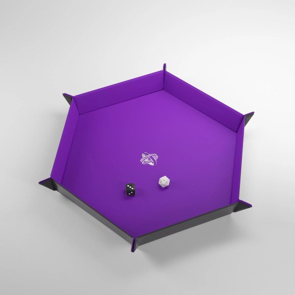 Gamegenic - Magnetic Dice Tray Hexagonal Black/Purple - W&uuml;rfelzubeh&ouml;r