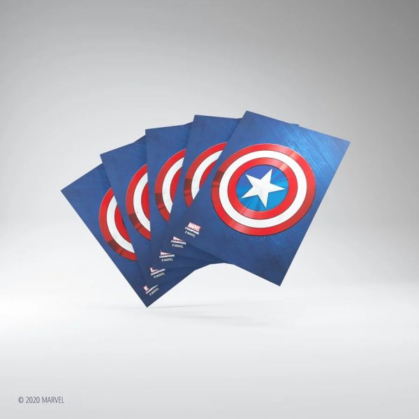 Gamegenic - Marvel Champions Art Sleeves - Captain America Standardgr&ouml;&szlig;e (50 Kartenh&uuml;llen)