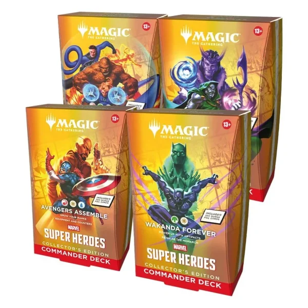Marvel Super Heroes alle 4 Collectors Edition Commander Decks - Sealed Case (englisch)