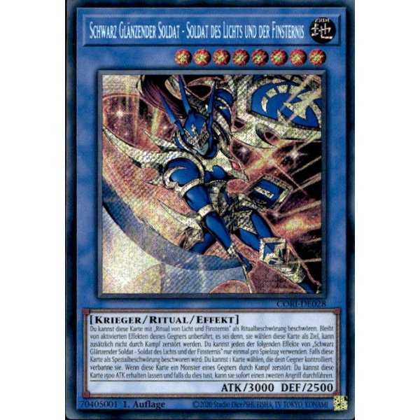 Schwarz Gl&auml;nzender Soldat - Soldat des Lichts und der Finsternis CORI-DE028 (Secret Rare)