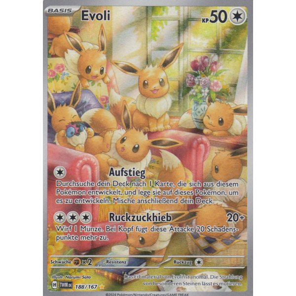 Evoli 188/167 Illustration Rare (bespielt)