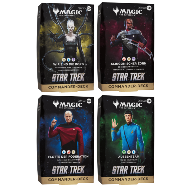Star Trek alle 4 Commander Decks - Sealed Case (deutsch) VORVERKAUF