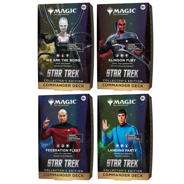 Star Trek alle 4 Collectors Edition Commander Decks - Sealed Case (englisch) VORVERKAUF