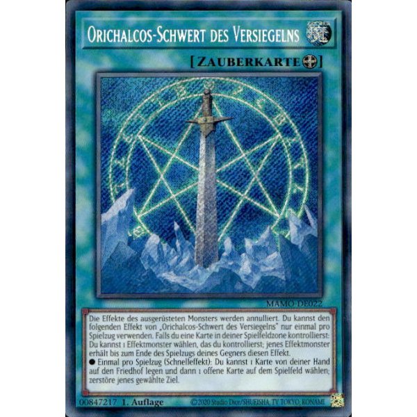 Orichalcos-Schwert des Versiegelns MAMO-DE022 (Secret Rare)