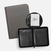 TCG Guru Toploader Zip Binder Xenon Grau - 4-Pocket Sideloading