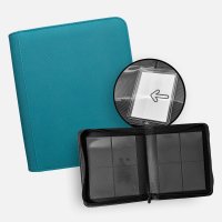 TCG Guru Toploader Zip Binder Xenon Turquoise - 4-Pocket Sideloading