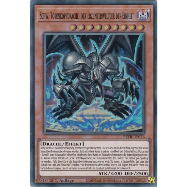 Schw. Totenkopfdrache, der Erzunterweltler der Einheit BETB-DE026 (Super Rare)