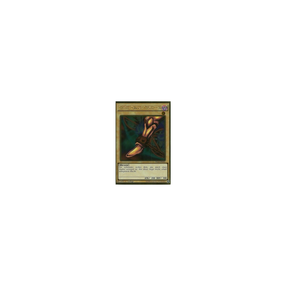 Yugioh Karte – Linkes Bein Der Verbotenen, Gold Rare, Inkl. Ultrapro Toploader