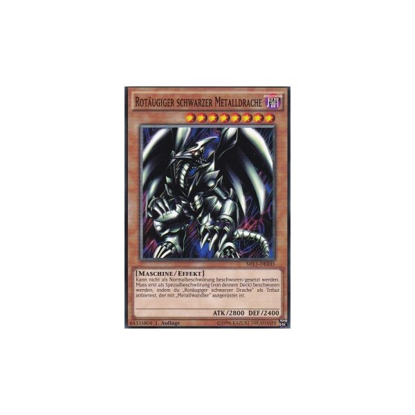 Rot&auml;ugiger schwarzer Metalldrache MIL1-DE035