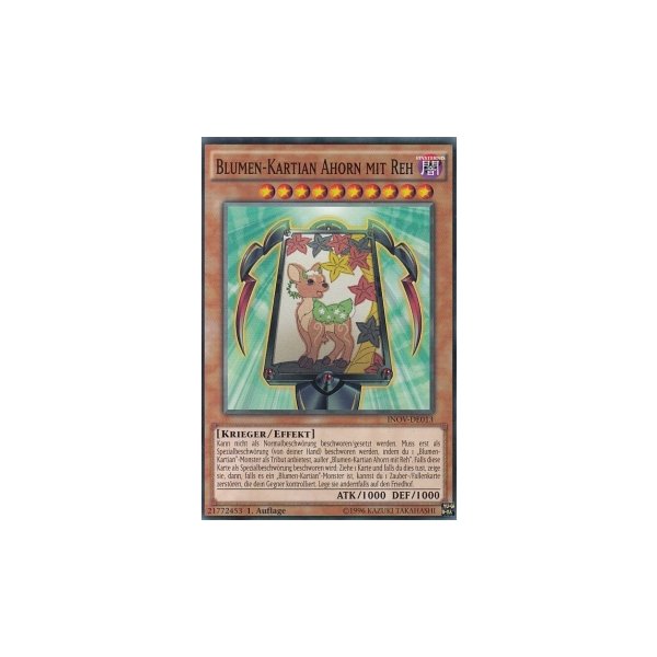 Blumen-Kartian Ahorn mit Reh INOV-DE013