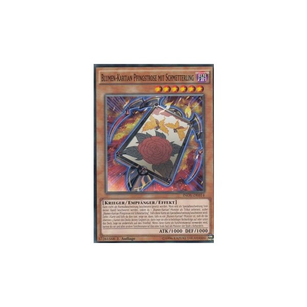 Blumen-Kartian Pfingstrose mit Schmetterling INOV-DE014