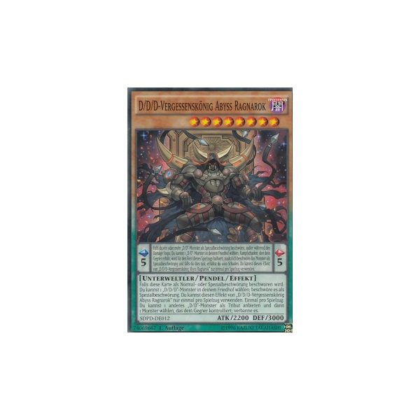 D/D/D-Vergessensk&ouml;nig Abyss Ragnarok SDPD-DE012