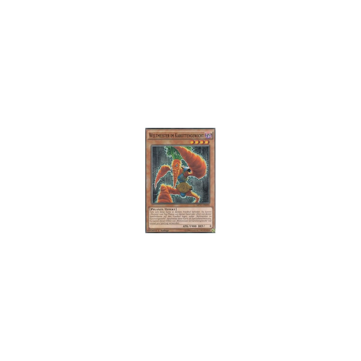 Yu-Gi-Oh! Sammelkarte Weltmeister Im Karottengewicht - Near Mint, Deutsch, Inkl. Toploader