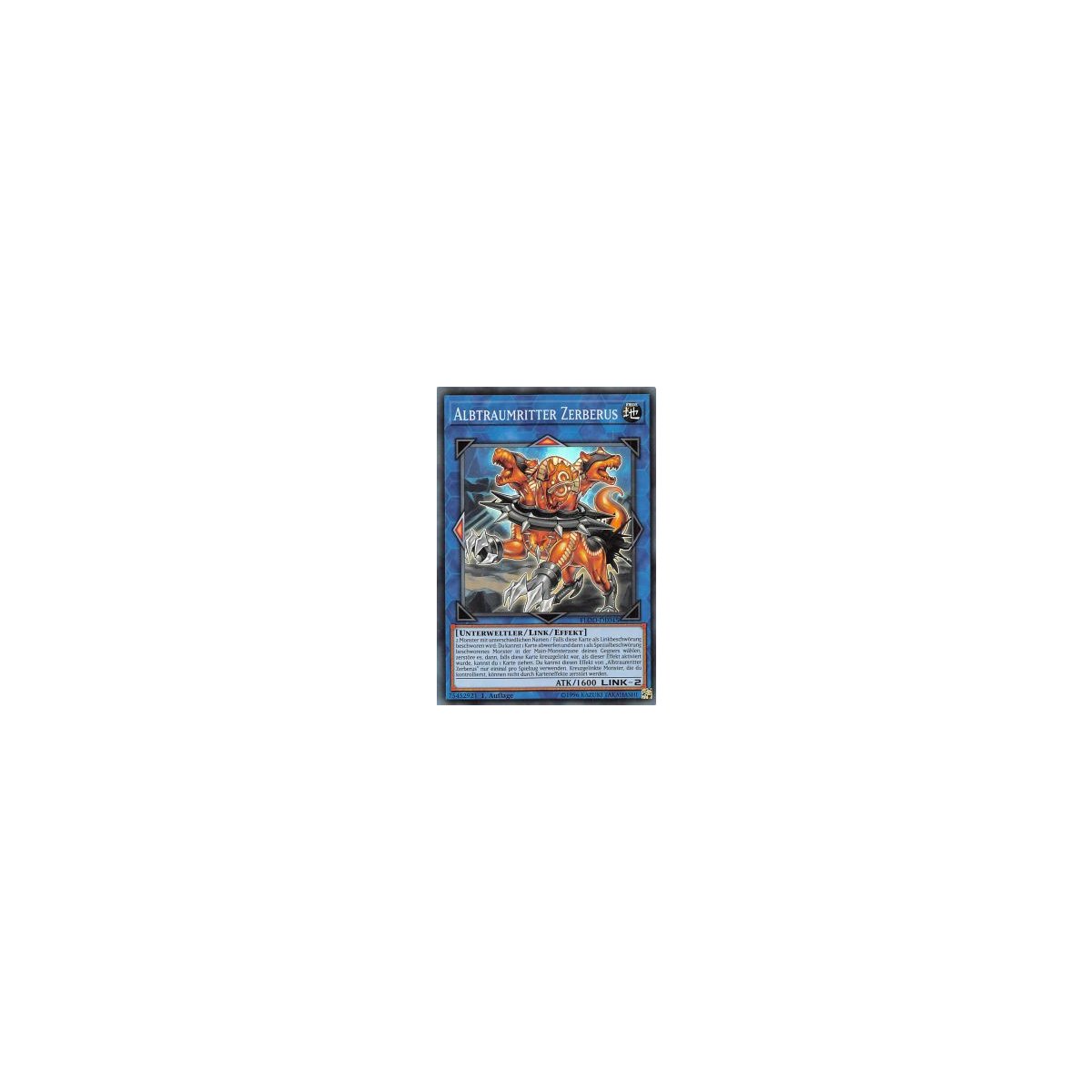 Albtraumritter Zerberus FLOD-DE045 Super-Rare 2 Aufage YU-GI-OH Karte EX 