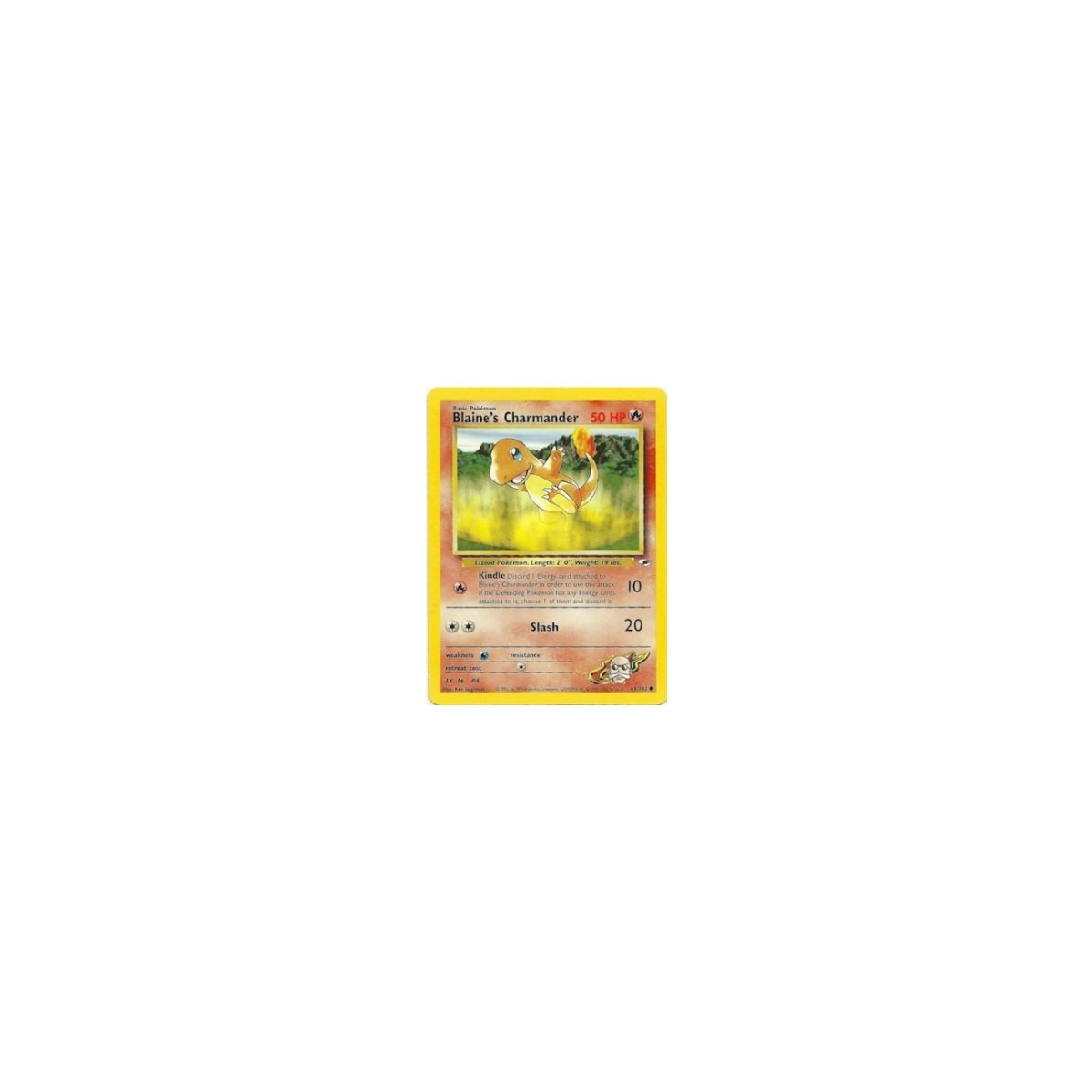 Blaines Charmander Pokemon Karte aus Gym Challange Set SELTEN TOP !