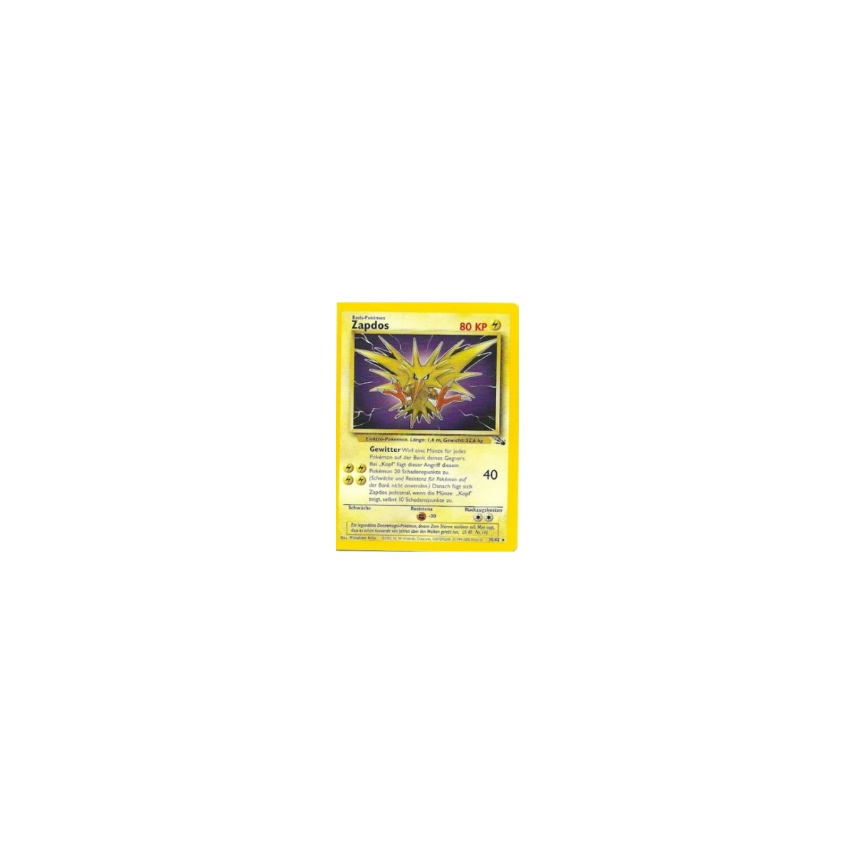 Pokemon Karte Zapdos 1. Edition Fossil kaufen bei GttG