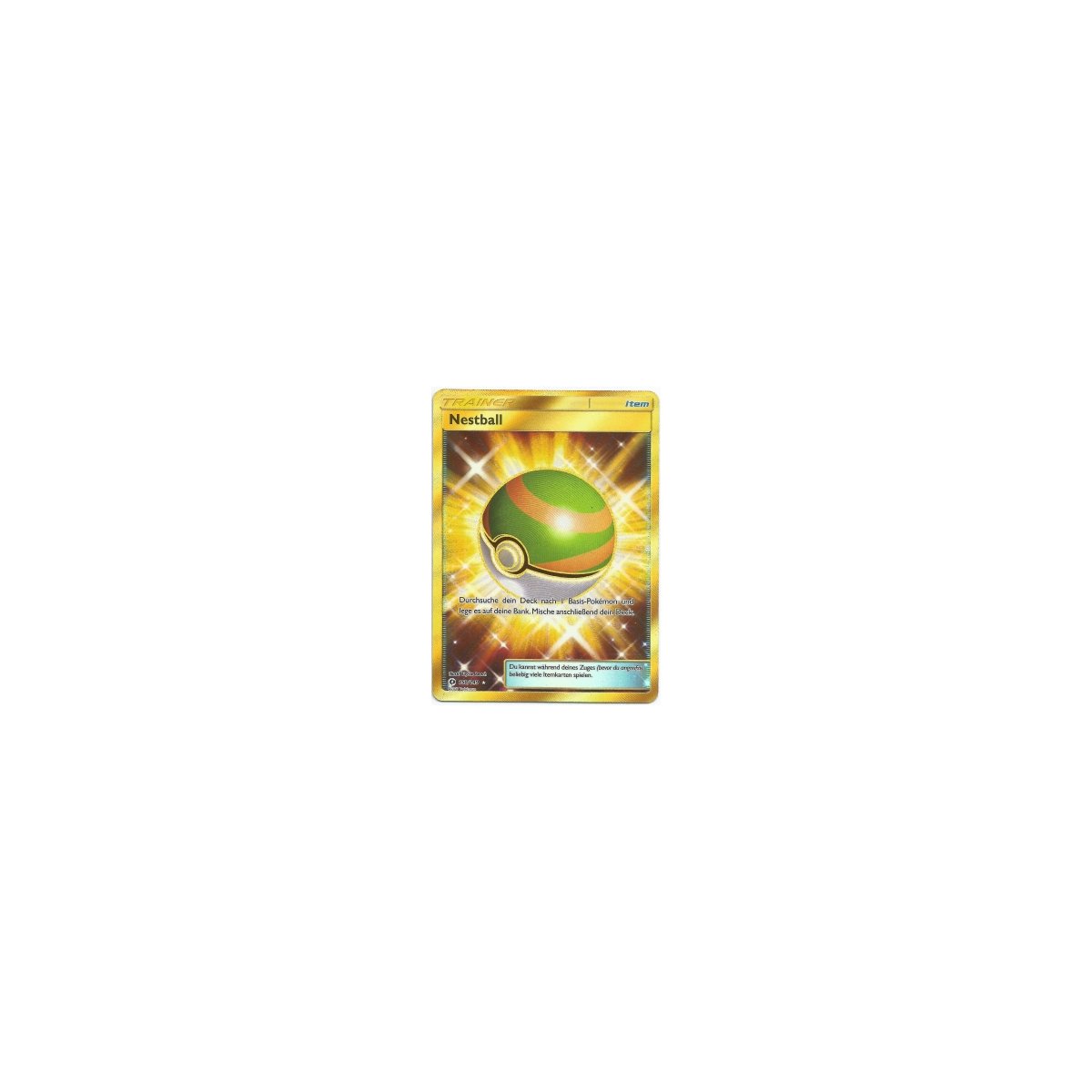 Secret Rare DE NM Pokemon Nest Ball 158/149 SM1 Sonne & Mond Nestball