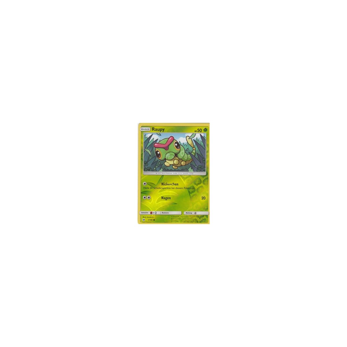 Raupy 1/149 REVERSE HOLO Sonne und Mond Pokemon Karte kaufen bei GttG