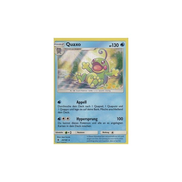 Reverse Holo 25/145 Quaxo Pokemon Stunde der Wächter 