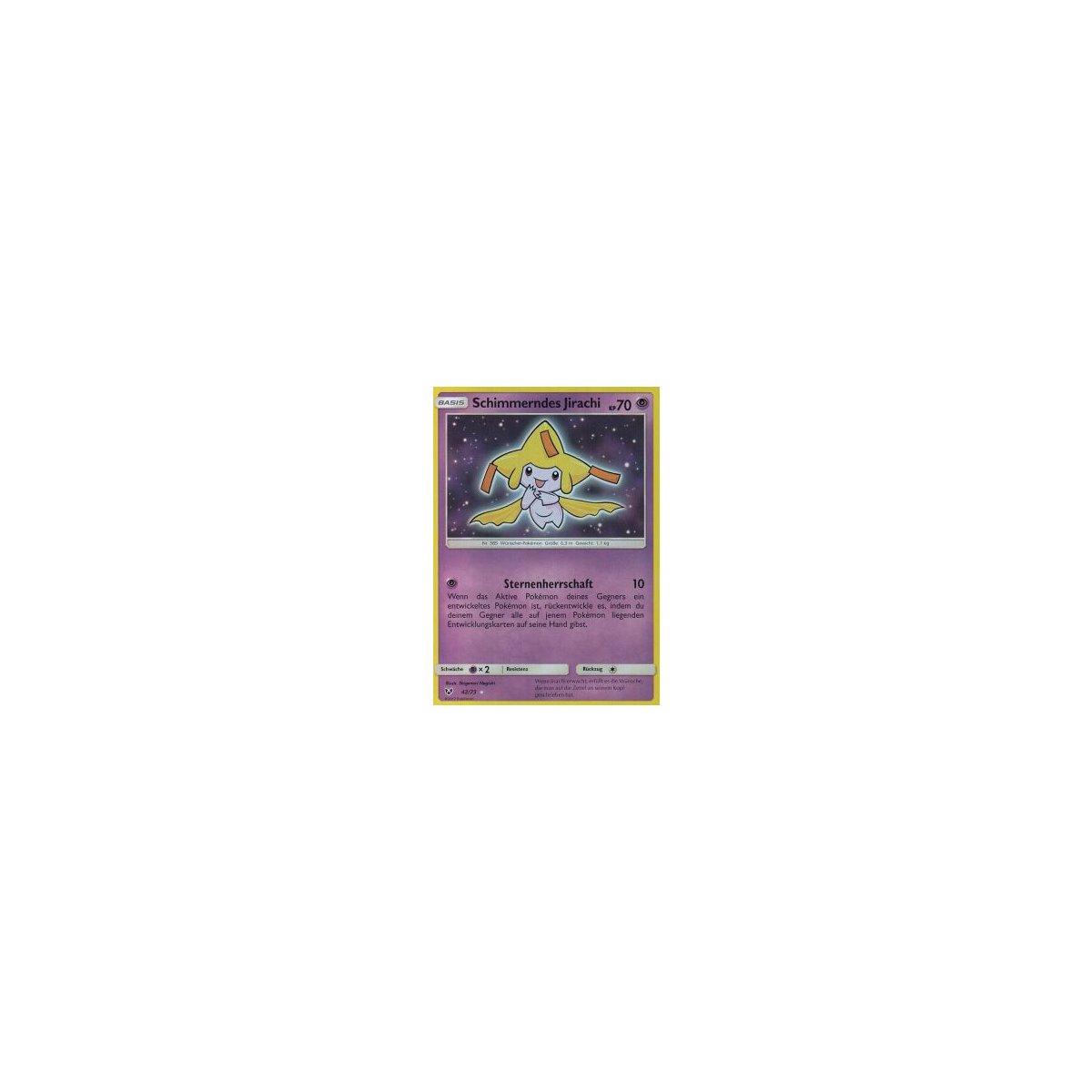 Holo Pokemon Karte SeltenNM Deutsch Schimmerndes Jirachi 42/73 Shiny 