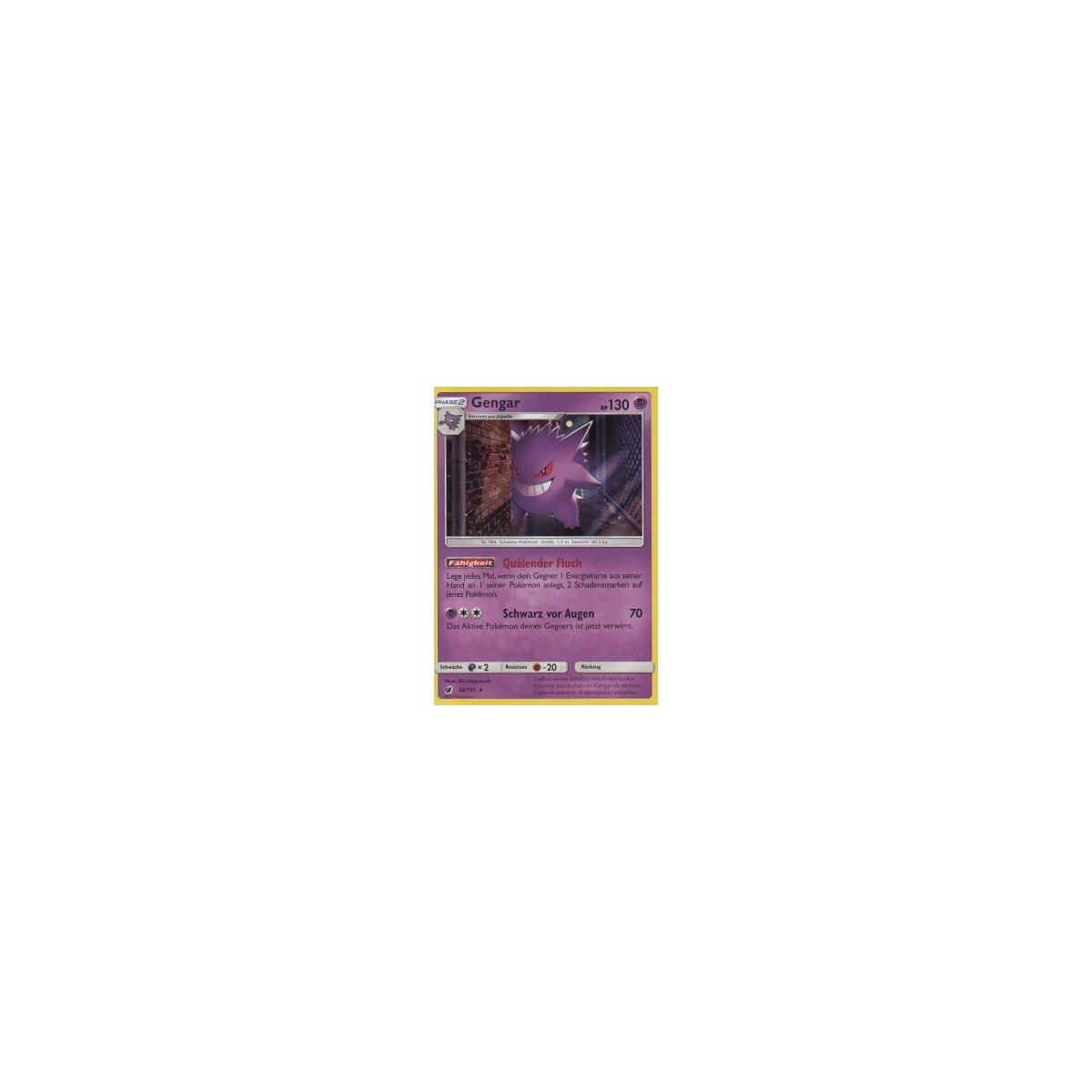 Aufziehen der Sturmröte Pokemon Karte 38/111 – Gengar Holo Near Mint DE
