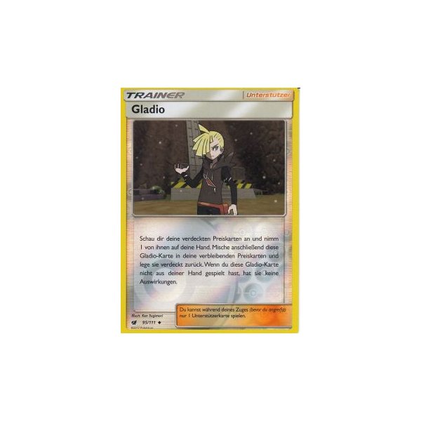 Pokemon Karte Trading Card Aufziehen der Sturmröte Nr 95/111 Gladio deutsch