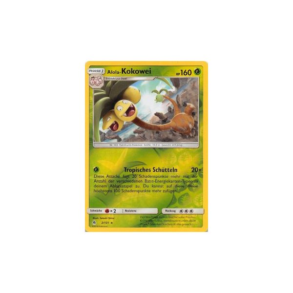 Alola-Kokowei 002/131 REVERSE HOLO