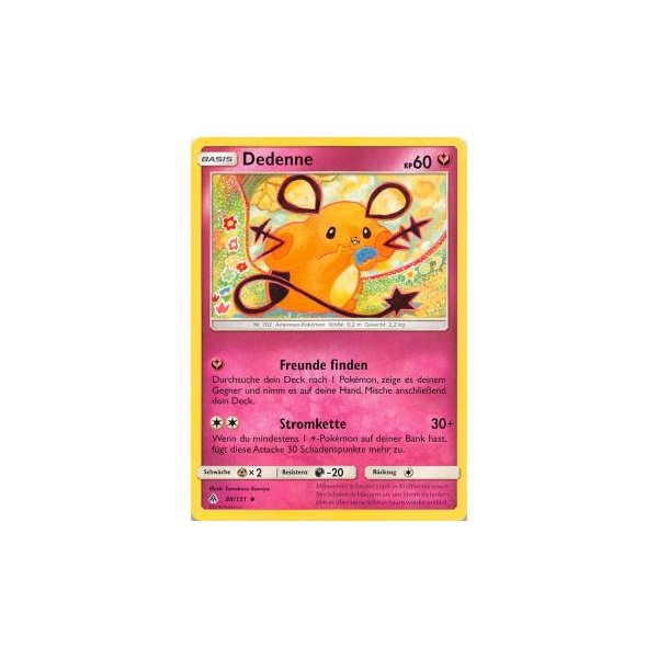 Pokémon Farbenschock DE NEU Reverse Holo Dedenne 077/185 Schwert & Schild