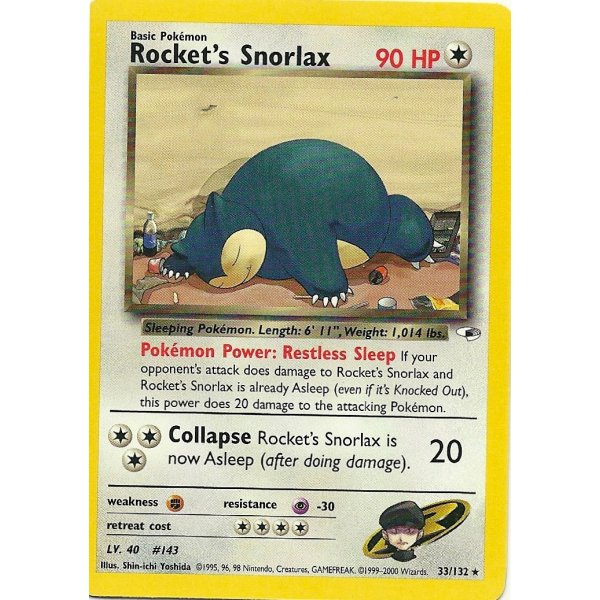 Rockets Snorlax 1. Auflage BESPIELT